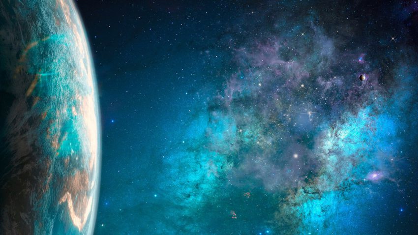 Planet and galaxy